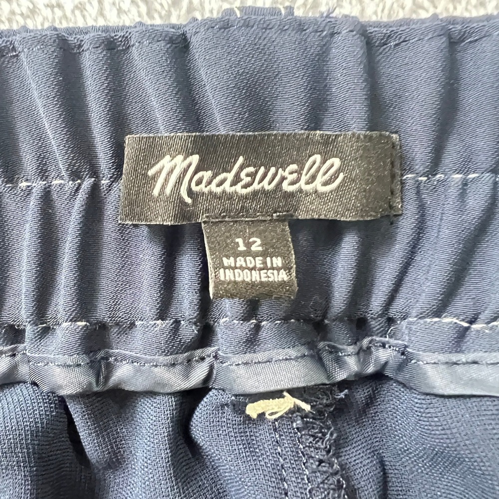 Madewell Pull On Utility Pants 12 Women Deep Indigo Minimal Casual Wide Leg - Picture 4 of 8